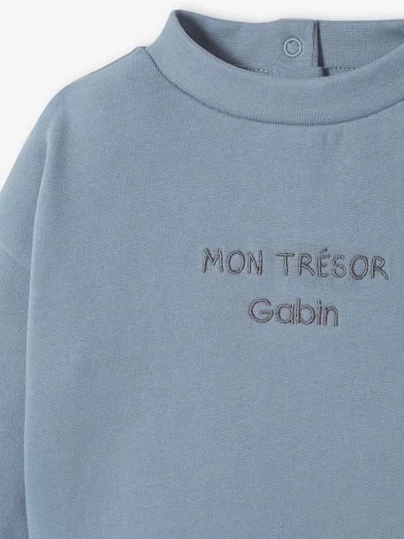 Sweat Bébé En Molleton Personnalisable Bleu Grisé - Vertbaudet – Image 4