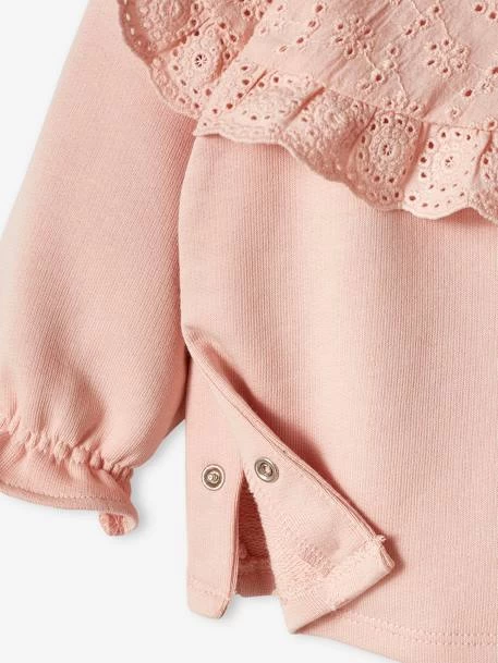 Sweat Bébé Encolure En Broderie Anglaise Rose Poudré - Vertbaudet – Image 5