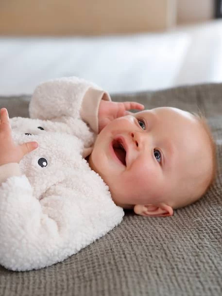 Sweat En Sherpa Bébé Ouverture Devant Coquille D'oeuf - Vertbaudet