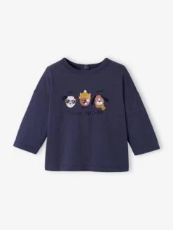 T-shirt Bébé 3 Animaux Bleu Foncé - Vertbaudet