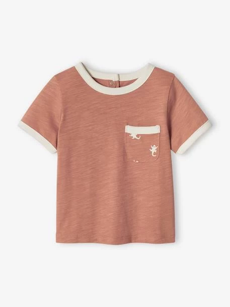 T-shirt Bébé En Coton Flammé Manches Courtes Noix De Pécan - Vertbaudet – Image 3