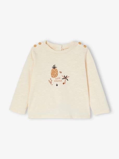 T-shirt Bébé En Coton Flammé écru - Vertbaudet