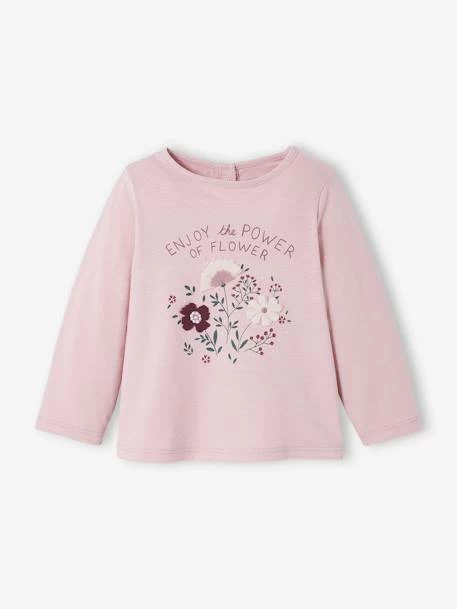 T-shirt Bébé Fleurs En Relief Lilas - Vertbaudet