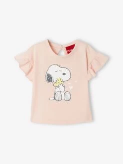T-shirt Bébé Snoopy Peanuts® Bébé Fille Rose Anime Placé - Snoopy