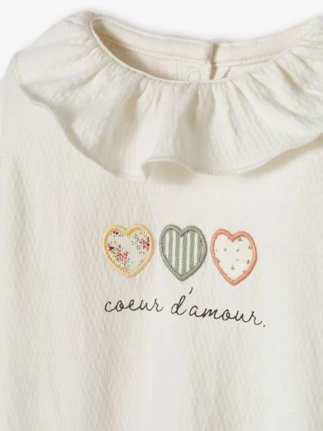 T-shirt Coeurs Bébé Manches Longues écru - Vertbaudet – Image 2