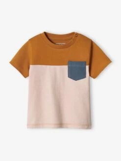 T-shirt Colorblock Bébé Manches Courtes Vert Grisé - Vertbaudet