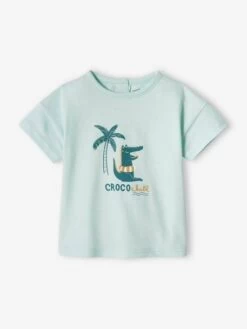 T-shirt "croco" Bébé Manches Courtes Menthe - Vertbaudet
