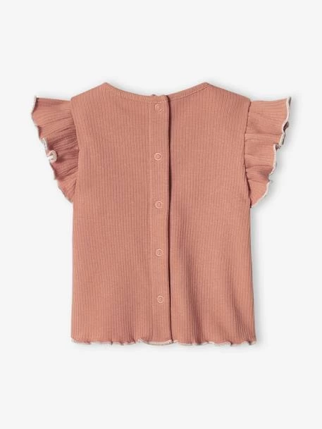 T-shirt Love Bébé Manches Courtes Vieux Rose - Vertbaudet – Image 5