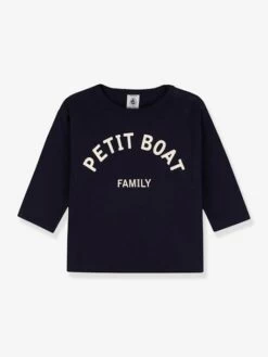 T-shirt Manches Longues Bébé En Coton Bio PETIT BATEAU Marine - Petit Bateau