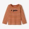T-shirt Rayé Bébé Brodé Encre Rayé - Vertbaudet