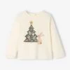 T-shirt Sapin Bébé Manches Longues écru - Vertbaudet