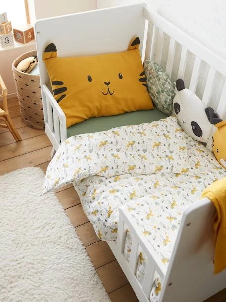Taie D'oreille Bébé En Gaze De Coton Tigre HANOÏ Jaune Moyen Uni Avec Decor - Vertbaudet – Image 2