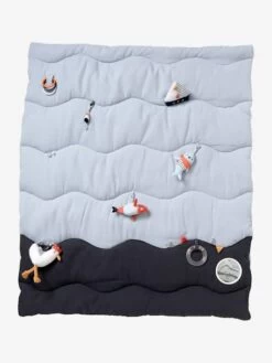 Tapis D'éveil Souple Sans Arche LEON SUR LE PONTON Bleu - Vertbaudet