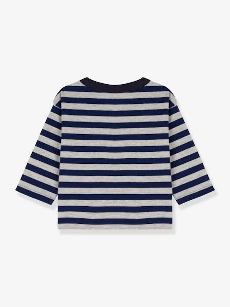 Tee-shirt Manches Longues Bébé En Coton - PETIT BATEAU Bleu - Petit Bateau – Image 3