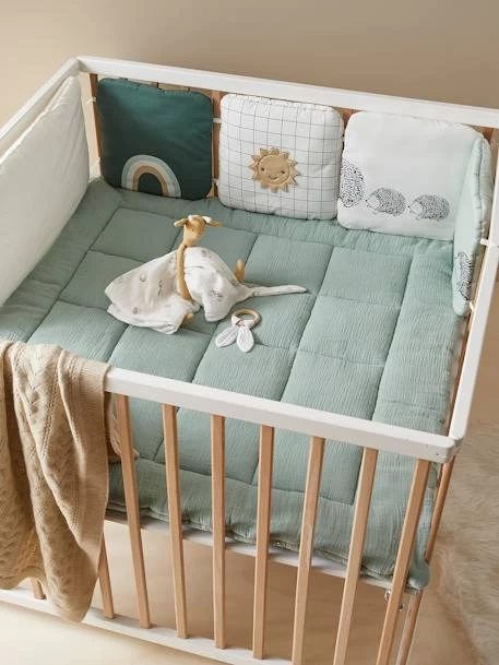 Tour De Lit / Tour De Parc Modulable Bio Collection LOVELY NATURE Ivoire / Multicolore - Vertbaudet – Image 3