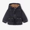 Veste à Capuche Denim Doublée Sherpa Bébé. Denim Gris - Vertbaudet