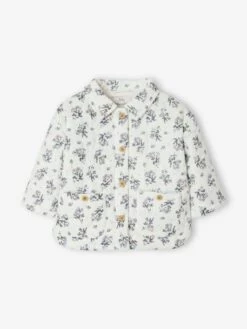 Veste Matelassée Bébé En Gaze De Coton Ivoire Imprimé - Vertbaudet